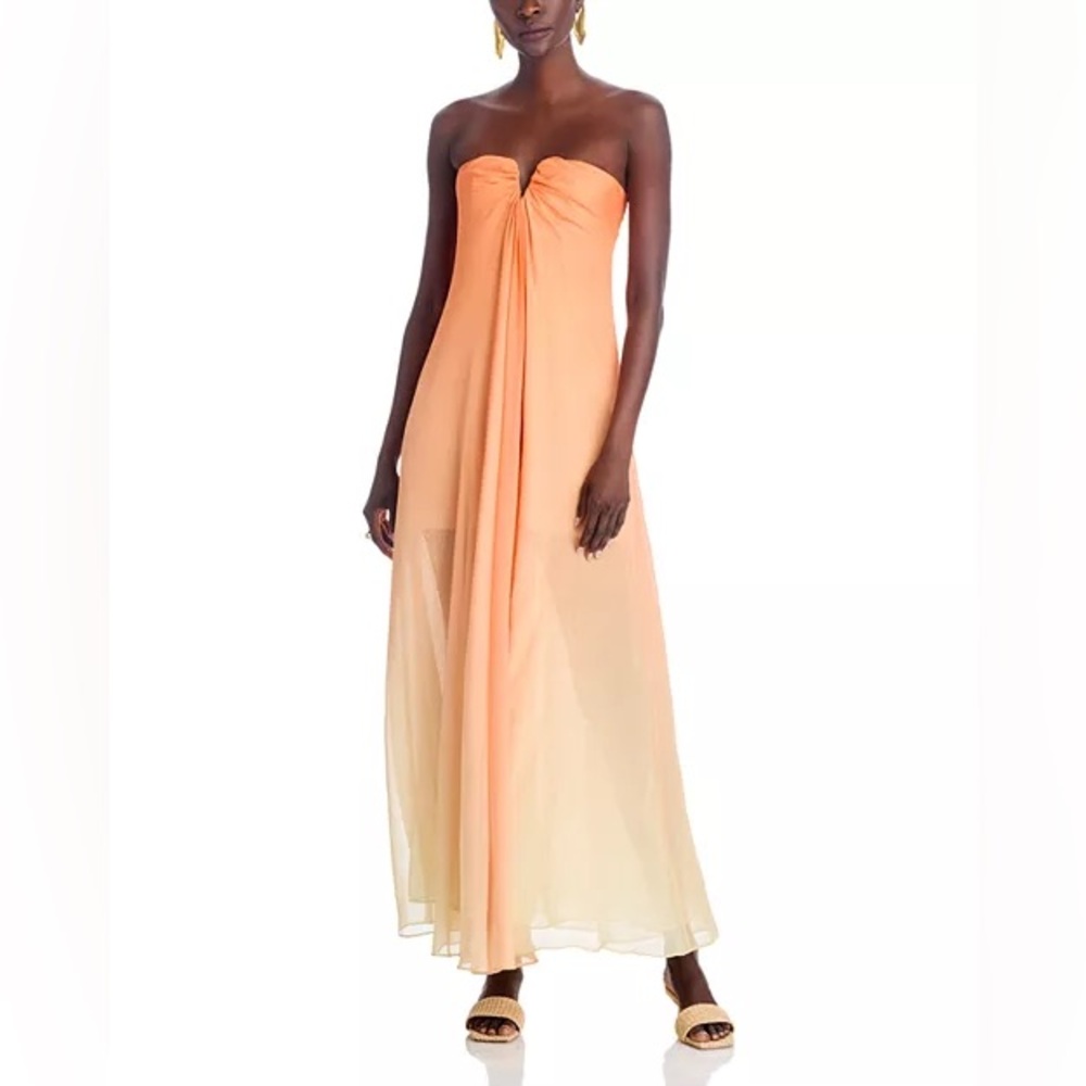 Laundry by Shelli Sehgal 100% Silk 2 Tone Beach Resort Wear Maxi Dress (Size 6)